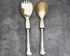 Posate insalata argento 2 pezzi in stile barocchino usato ricondizionato Zanolli vintage