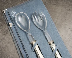 Posate insalata argento 2 pezzi in stile barocchino usato ricondizionato Zanolli vintage