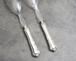 Posate insalata argento 2 pezzi in stile barocchino usato ricondizionato Zanolli vintage