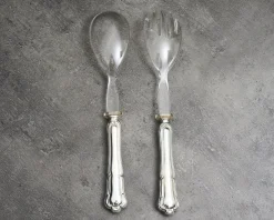 Posate insalata argento 2 pezzi in stile barocchino usato ricondizionato Zanolli vintage