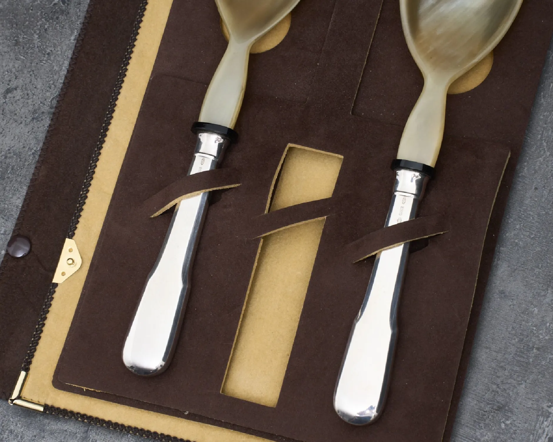 Posate insalata argento 2 pezzi in stile cardinale usato ricondizionato Zanolli vintage