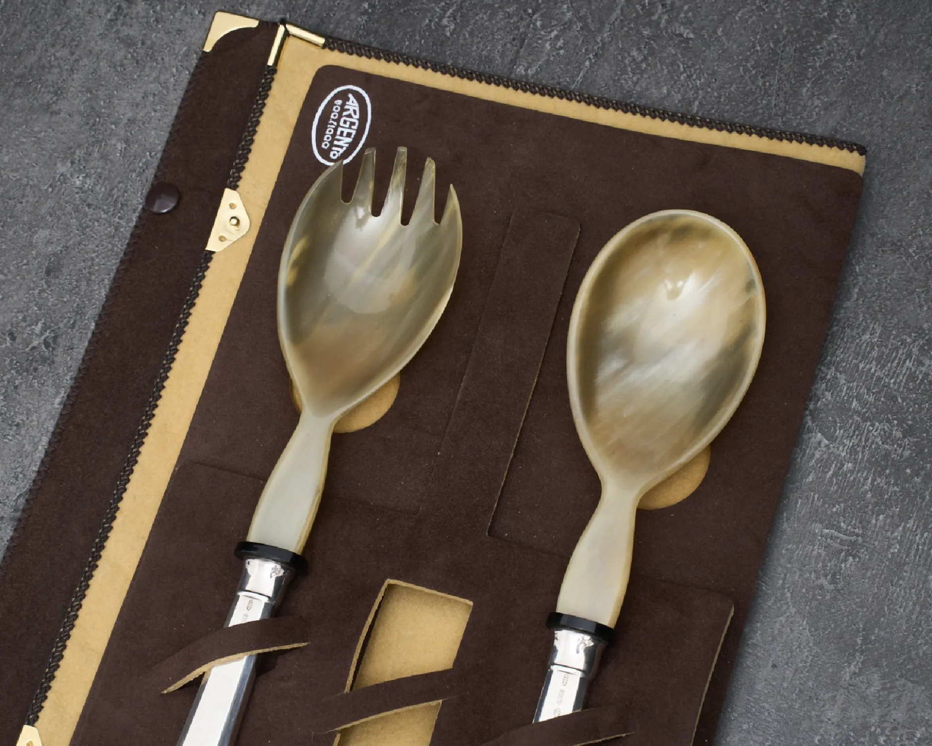 Posate insalata argento 2 pezzi in stile cardinale usato ricondizionato Zanolli vintage