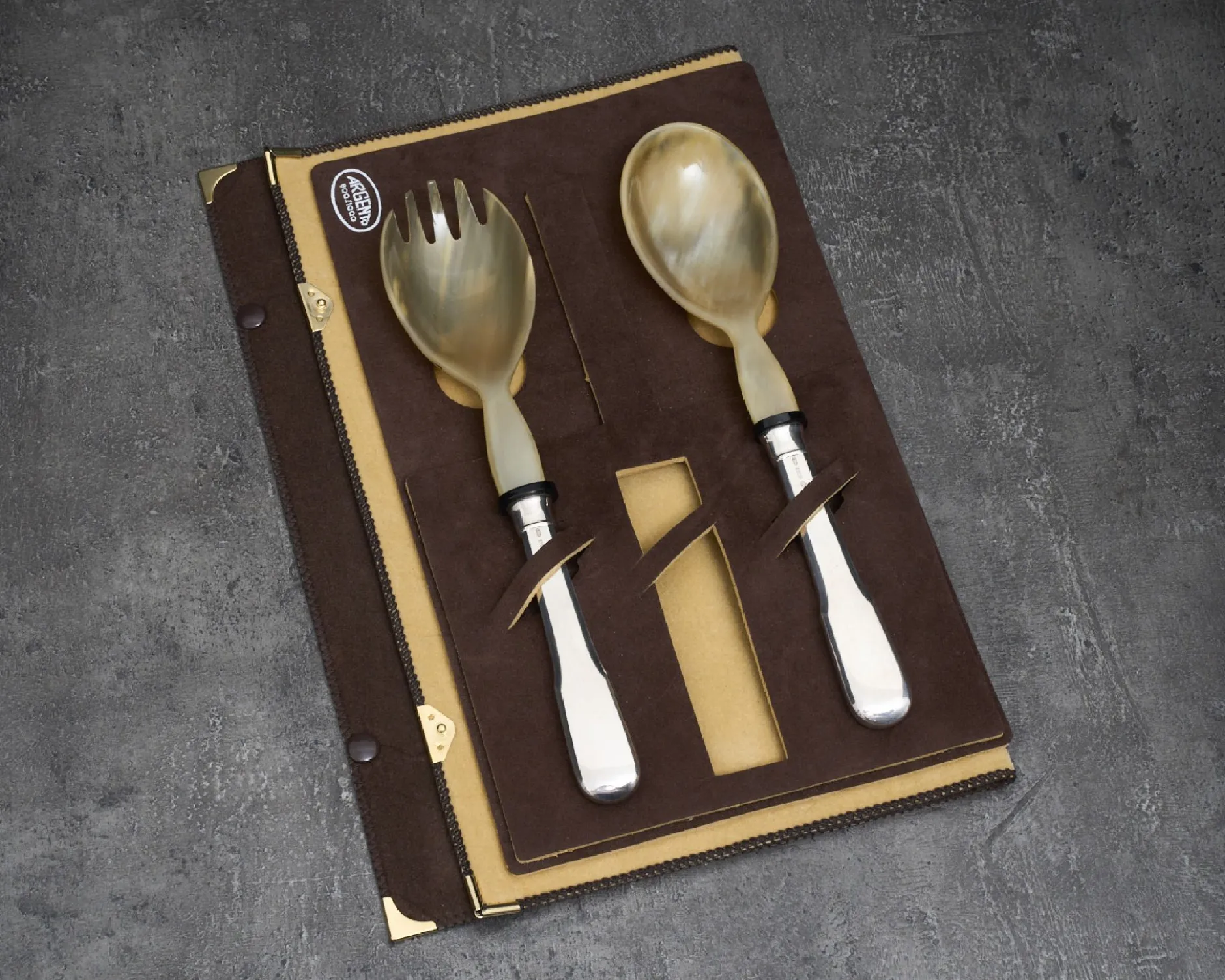Posate insalata argento 2 pezzi in stile cardinale usato ricondizionato Zanolli vintage
