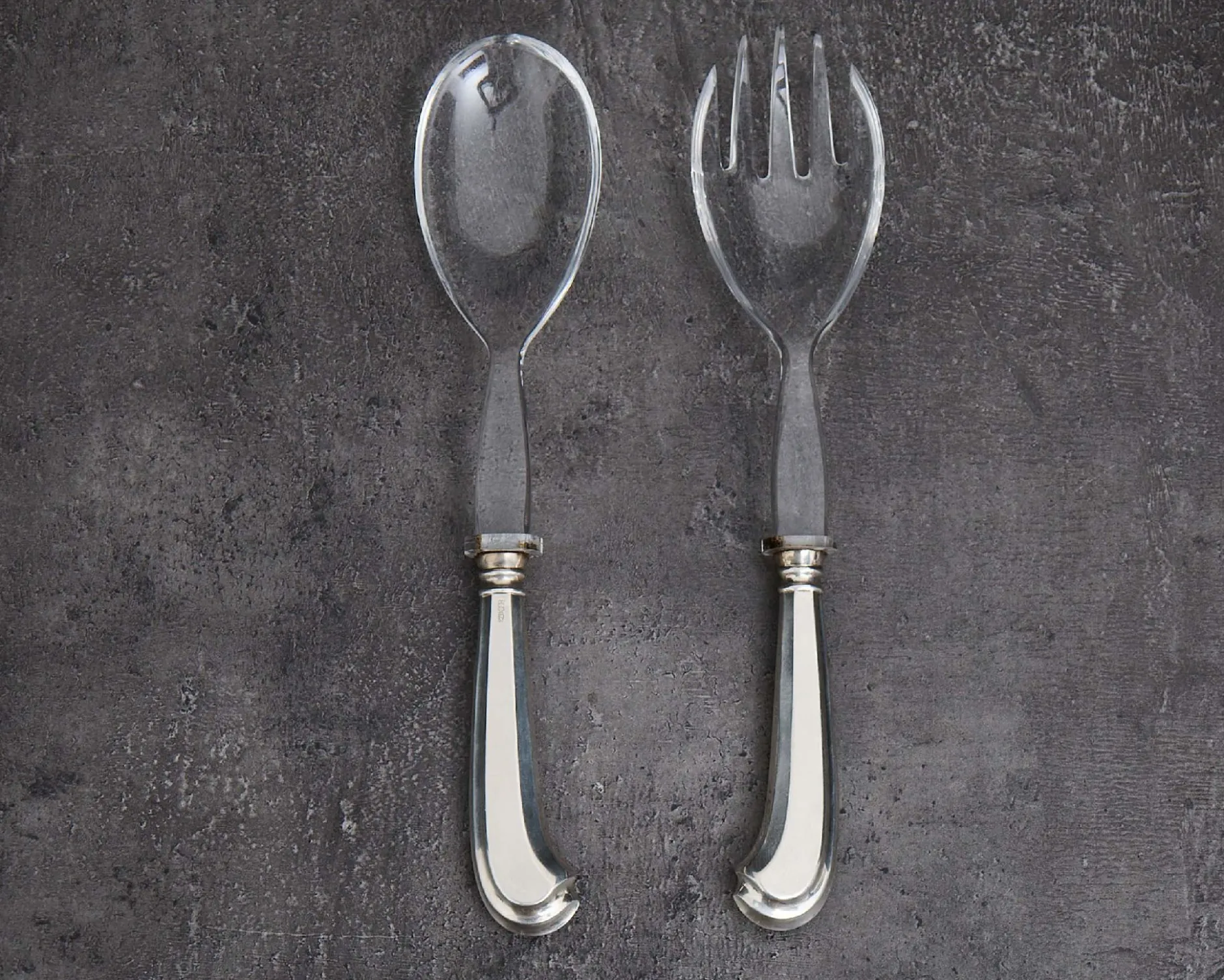 Posate insalata argento 2 pezzi in stile san marco usato ricondizionato Zanolli vintage