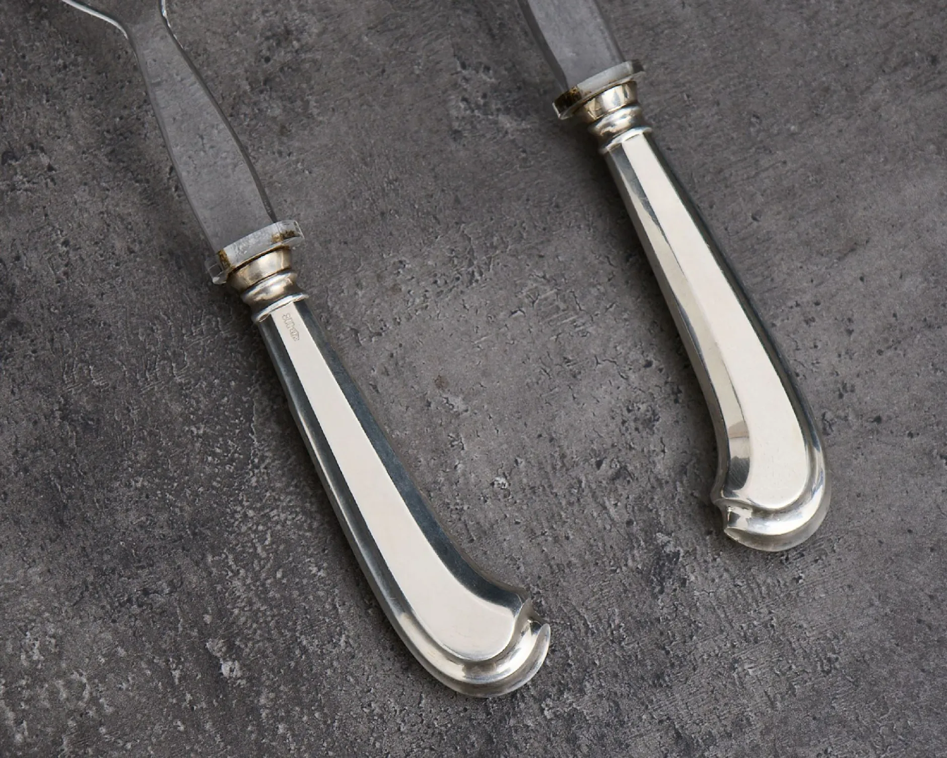 Posate insalata argento 2 pezzi in stile san marco usato ricondizionato Zanolli vintage