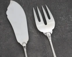 Posate servire pesce argento 2 pezzi in stile inglese usato ricondizionato Zanolli vintage