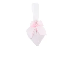 Sacchetto portaconfetti cuore rosa con fiocco rigatino rosa Selezione zanolli