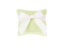 Sacchetto portaconfetti panama verde con fiocco rigatino avorio Selezione zanolli