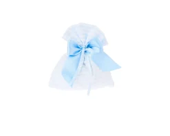 Sacchetto portaconfetti taffetà rigato con fiocco azzurro Selezione zanolli