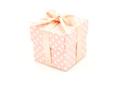 Scatola per bomboniera dots rosa con coperchio e confetti Selezione zanolli