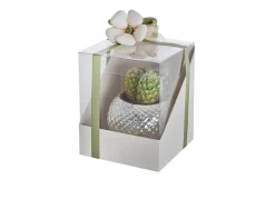 Scatola per bomboniera duo pelle bianco 10 x 10 x h12 Selezione zanolli