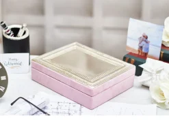 Scatola portagioie argento e velluto rosa Selezione zanolli