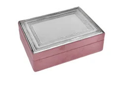 Scatola portagioie argento e velluto rosa Selezione zanolli