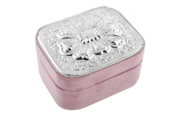 Scatola portagioie argento e velluto rosa Selezione zanolli