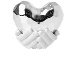 Scultura mani con cuore argento Selezione zanolli