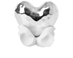 Scultura mani con cuore argento Selezione zanolli