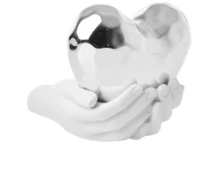 Scultura mani con cuore argento Selezione zanolli