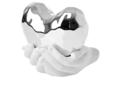 Scultura mani con cuore argento Selezione zanolli