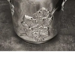 Secchio spumante argento con decori e manici uva usato ricondizionato Zanolli vintage