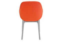 Sedia clap grigia con seduta arancio Kartell