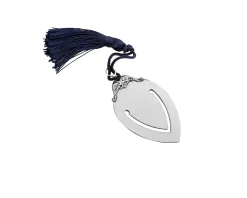 Segnalibro argento con fregio e nappina blu Selezione zanolli