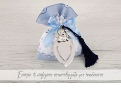 Segnalibro argento con puttino e nappina blu Selezione zanolli