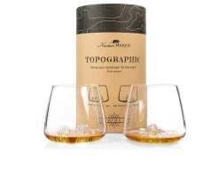 Set bicchieri whisky topographic grand canyon/matterhorn 2 pezzi Alaskan maker