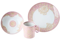 Set kids barocco rose porcellana 3 pezzi Versace
