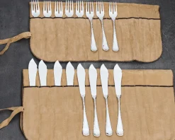 Set posate pesce argento 16 pezzi in stile inglese usato ricondizionato Zanolli vintage