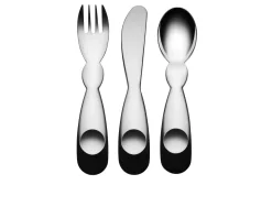 Set posatine alessini acciaio 3 pezzi Alessi