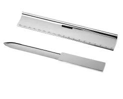 Set scrivania 2 pezzi silver plated tagliacarte, righello Selezione zanolli
