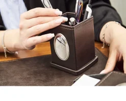 Set ufficio argento bilaminato 5 pezzi testa di moro Selezione zanolli