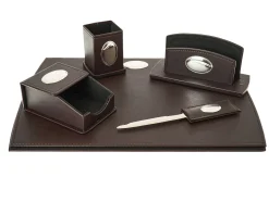 Set ufficio argento bilaminato 5 pezzi testa di moro Selezione zanolli