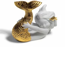 Sirena giocando con il mare porcellana Lladro'