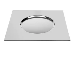 Sottopiatto spigolo essentia argento quadro Selezione zanolli