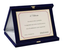 Targa silver plated con astuccio in velluto Selezione zanolli