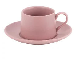 Tazza caffè con piattino levante porcellana rosa antico Zafferano