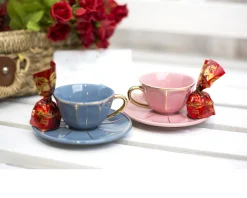 Tazza caffè la tavola scomposta porcellana con piattino carta da zucchero Bitossi home
