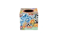 Tissue box square dipinto a mano Tom's drag