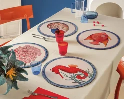 Tovaglietta rigida tonda pesce angelo regina avorio L'oca nera