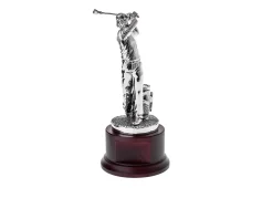 Trofeo il golfista in resina con base in legno Selezione zanolli