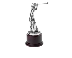 Trofeo il golfista in resina con base in legno Selezione zanolli
