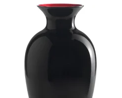 Vaso antares vetro di murano grande nero/rosso Nasonmoretti