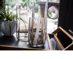 Vaso bosco vetro di murano acciaio Carlo moretti