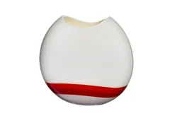 Vaso eclissi vetro di murano avorio rosso grigio Carlo moretti
