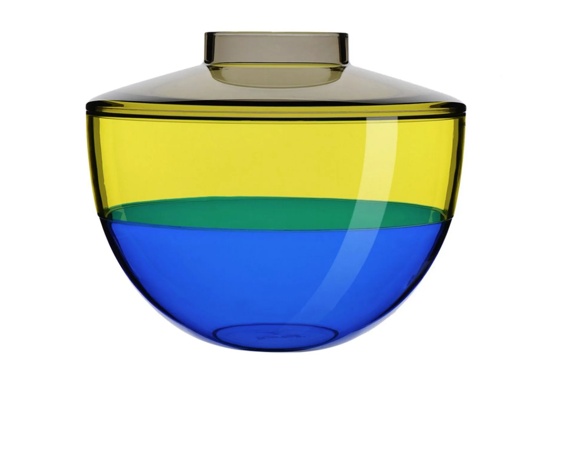 Vaso shibuya fumè giallo blu Kartell