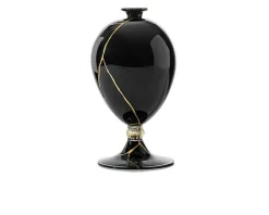 Vaso veronese vetro di murano nero Venini