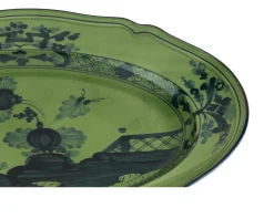 Vassoio ovale oriente italiano malachite porcellana Richard ginori