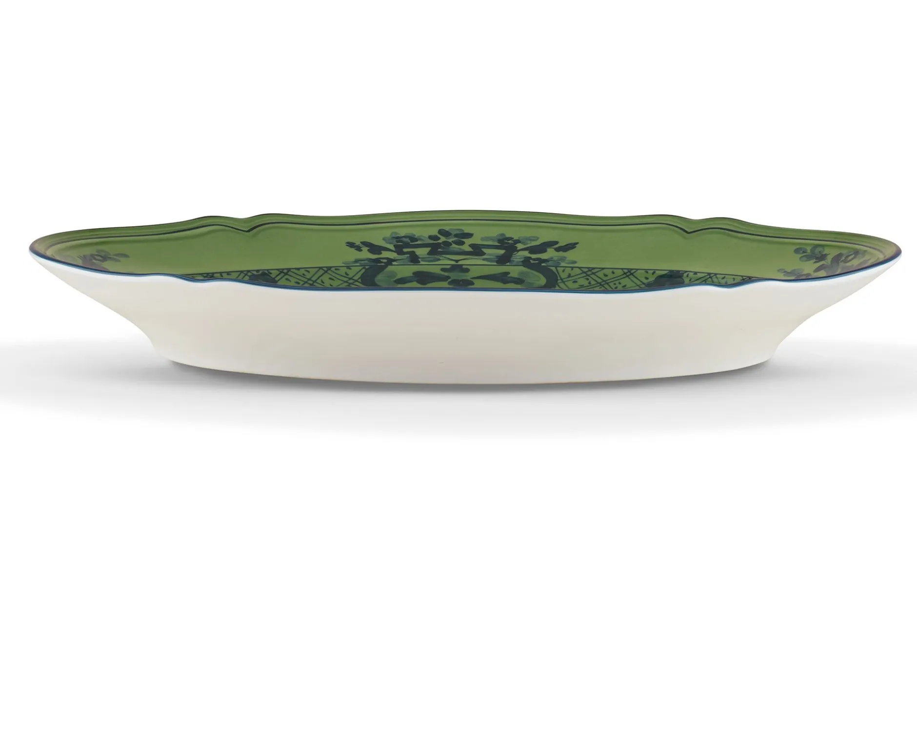 Vassoio ovale oriente italiano malachite porcellana Richard ginori