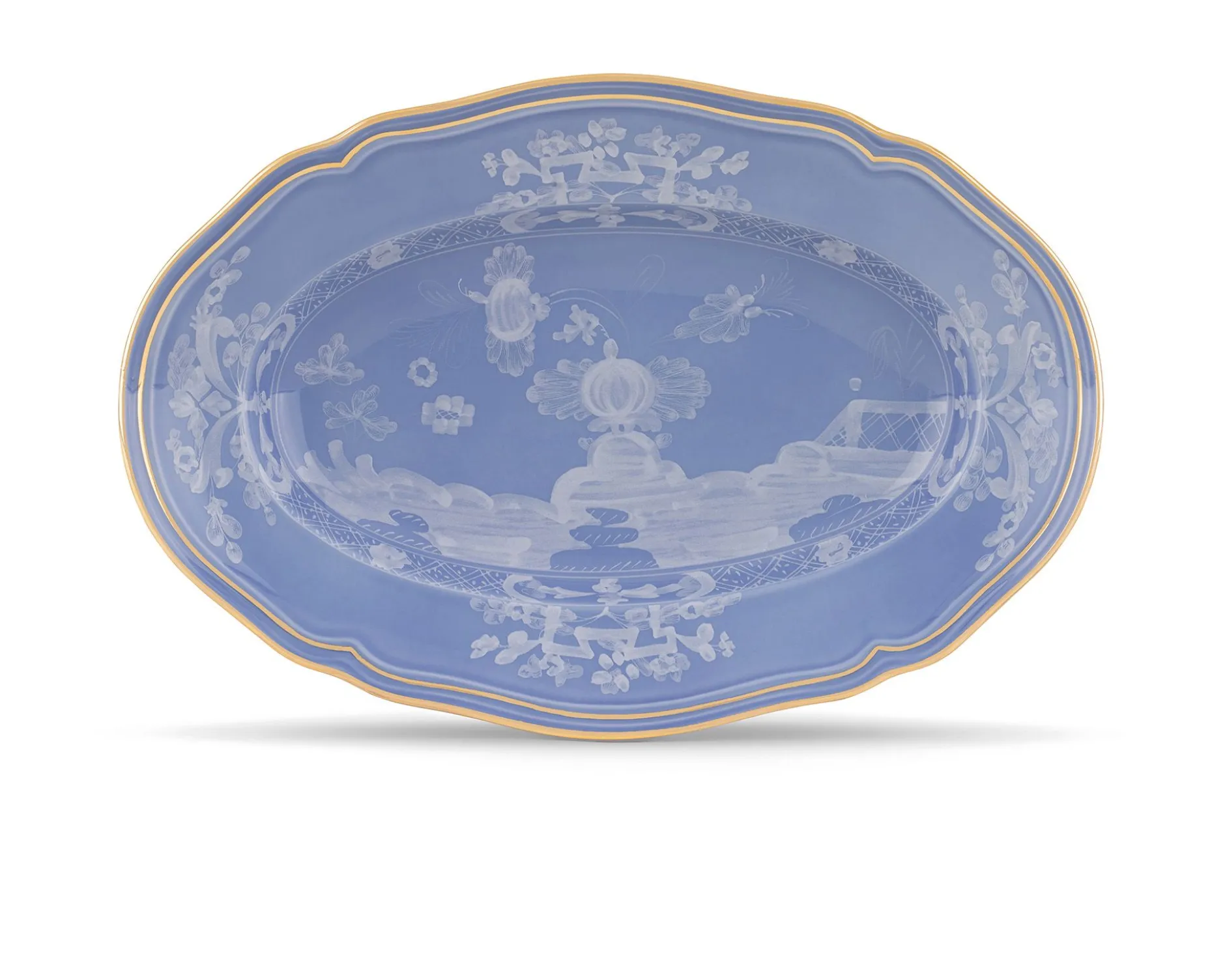Vassoio ovale oriente italiano pervinca porcellana Richard ginori